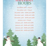 Holiday Hours 2022